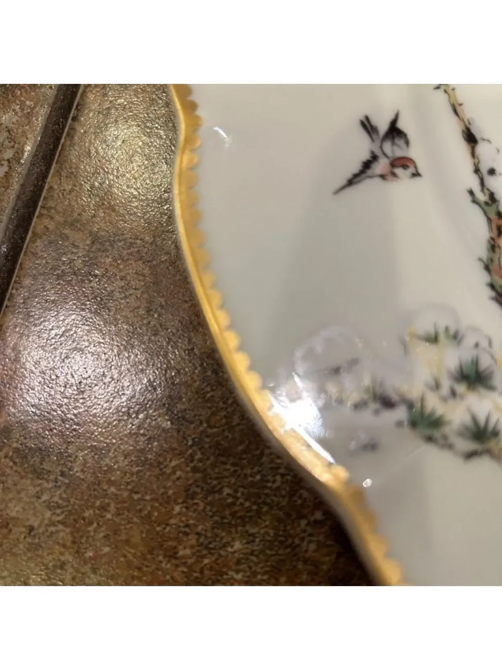 Haviland Limoges “Hiver” Theatre des Saisons Dinner Plate 10” No Flaws Gold Edge
